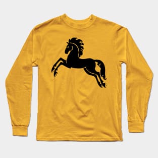 Jumping Black Stallion Long Sleeve T-Shirt